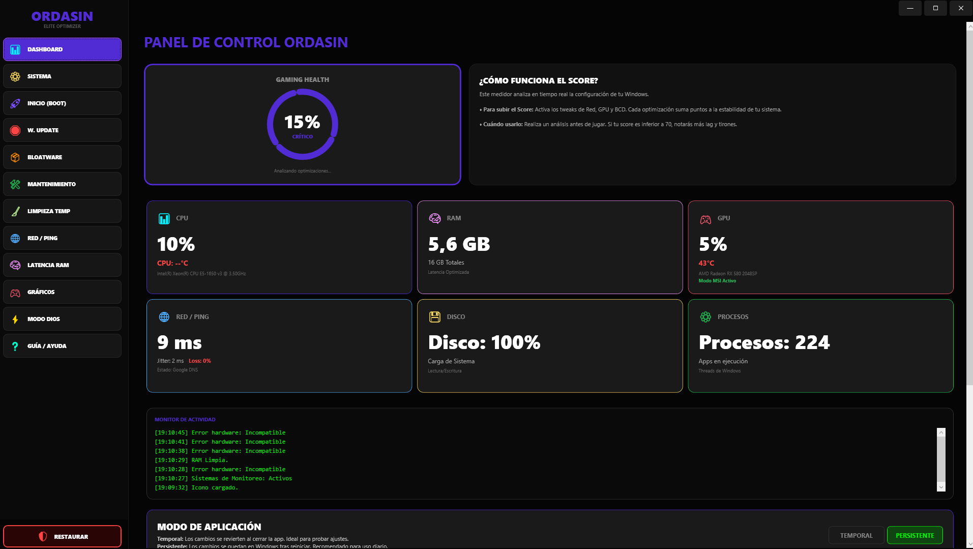 Ordasin Optimizer - Manual de Operaciones